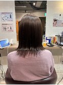 ぱつっとボブ 外ハネボブ 透明感カラー
