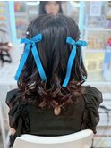 推し活 イベント 量産型 ハーフツイン×紐リボン+パールピン