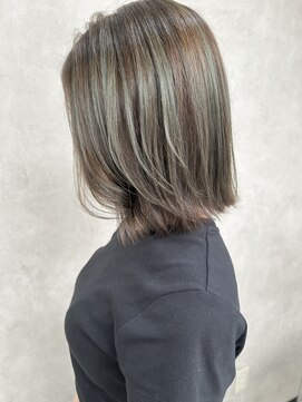 ルノン フィージュ(LUNON fieju) 暗めカラーグランマッシュデザインカラーフェイスフレーミング