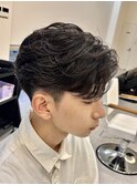 大分ニュアンスパーマセンターパートフェザーパーマ毛流れパーマ