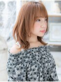 *mod's越谷*くせ毛風カール×斜めバングのガーリーミディa
