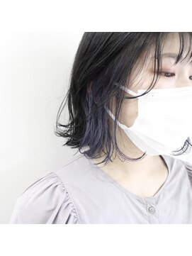 デコヘアーフラッペ(DECO HAIR frappe) ネイビーアッシュ　インナーカラー