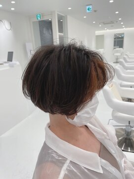 ウル(uru) お客様style☆ショートボブ×オレンジ☆