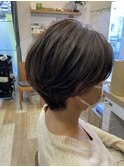 丸みショート×グレージュ