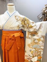 ローラ 本店(Rola)&nbsp;【Fー4】白・椿・四季草花/振袖レンタル　袴レンタル