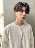 波巻きツイストスパイラルパーマツーブロック刈り上げ