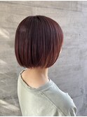 小顔補正立体カット×ナチュラル丸みボブ 10代20代30代40代50代