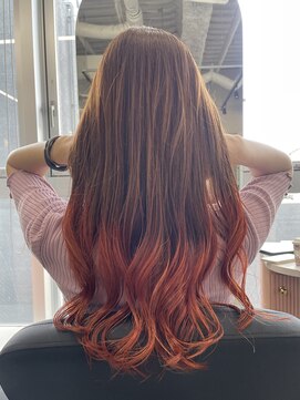 ジエクト カナウ(The Ect canow) 裾カラー/オレンジベージュ/グラデーション/デザインカラー