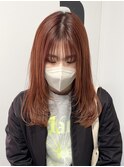 【YOKE】オレンジブラウン顔まわりレイヤーフェイスレイヤー