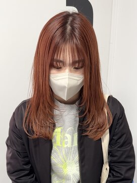 ヨーク(YOKE) 【YOKE】オレンジブラウン顔まわりレイヤーフェイスレイヤー