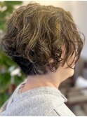 大人可愛いレイヤーボブパーマスタイル/マダム世代/30代40代50代