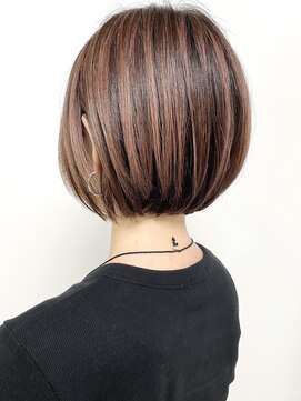 モリオフロムロンドン 原宿本店(morio from London) 【morio原宿】大人 ミニボブ ハイライトカラー ピンクブラウン