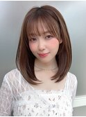20代30代40代大人かわいい 小顔 前下がりボブ  ひし形シルエット