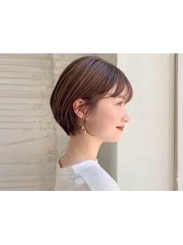 《*上品で、シルエットのキレイなショートヘア*》再現性高く伸びても綺麗に＊顔まわりレイヤーとの相性も◎