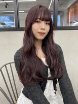 ニコ トウキョウ 渋谷(nico TOKYO)&nbsp;ダブルカラーチェリーレッドピンクブラウン韓国レイヤーロング