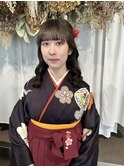 卒業式ヘアセット×袴着付け#お呼ばれヘア#ヘアセット#ヘア
