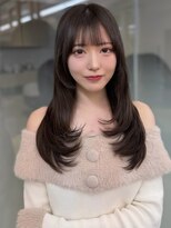 ソラ 広尾店(SORA)&nbsp;ロングレイヤー/顔周りカット/グレージュ