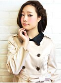 ふんわりボブスタイルの編み込みワンポイントアレンジ