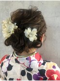編み込み　くるりんぱ　ヘアアレンジ