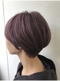 大人可愛い20代30代40代小顔ワンサイドショートボブ丸み前下がり