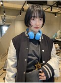 bibito ダークグレー 地毛 ミニボブ ショートウルフ