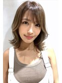20代30代40代小顔ミディアムレイヤー　ハイライト　リノ吉祥寺