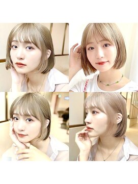 アフロートリノ(AFLOAT Leino) 【修】20代30代40代◎透明感カラー×韓国切りぱなしボブ