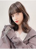 韓国風くびれヘア_チェリーブラウンフェミニンロング_38958