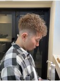 フェードパーマグレーベージュメンズ刈り上げお客様ヘア☆