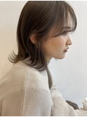 顔まわりカット/オリーブグレージュ/ボブ/韓国風