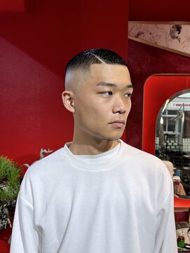 メリケンバーバーショップ トーキョー(MERICAN BARBERSHOP TYO) ハイライト/マッシュパーマ/ウルフ/アッシュブラック【嶋壽】222
