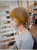 【山本智文】インナーカラーイエローベージュショートカット
