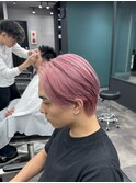 ピンクカラー トリプルカラー センターパート【町田駅/MEN'S】
