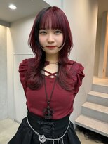 カケル(×.)&nbsp;ワインレッド/ハッシュカット/レイヤーカット