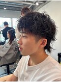 メンズウルフ × ツイストスパイラルパーマ