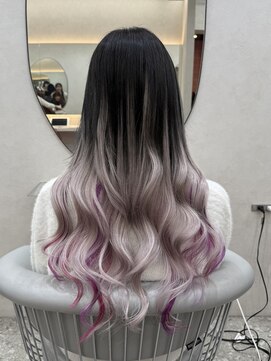 インク 渋谷(INK.) シールエクステでバレイヤージュ風