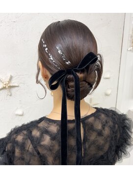 メカマハロジャミング(Me Ka Mahalo Jammming) カチモリヘア/タイトヘア/ヘアセット/リボンアレンジ/参列ヘア