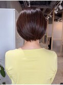 絶壁解消◎丸みショート×柔らか透明感カラー