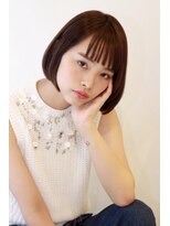 ラグゼ(Luxe)&nbsp;ツヤサラ美髪！シースルーバング×暗髪ボブ【Luxe高橋あや】