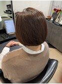 大人ボブ　白髪活かし　メルティカラー