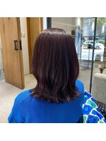 サルファ ヘアデザイン 名古屋 丸の内(S.ALPHA HAIR DESIGN)&nbsp;艶ピンクブラウン×外はねミディ