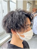 ツイストスパイラルパーマツイストパーマメンズマッシュパーマ