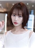 20代30代大人かわいい小顔くびれレイヤーカット黒髪前髪韓国風