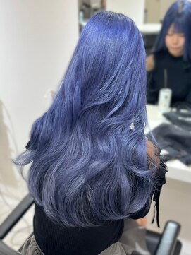 ランテルディ 渋谷(LANTERDIT) ネイビーブルー ブルベ ケアブリーチ 韓国風ヘア ツヤ髪