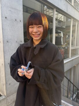 カシ 中目黒(CASI) オレンジブラウン/暖色カラー/ミニボブ/ブリーチ無し