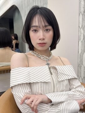 ロンド ブランシュ 錦糸町北口(Lond blanche) イメチェン外ハネボブ美髪ワイドバングミディアム縮毛矯正ボブ