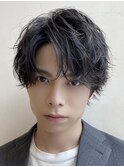 仙台シャドウパーマセンターパートシースルーマッシュウルフ緩め