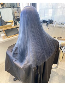 ノラ ウメダ(NORA UMEDA) 【chiaki】pail blueハイトーンケアブリーチ韓国ヘア髪質改善