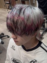 メンズサロン ガウディ 三宮店(men's salon Gaudi)&nbsp;フォックスカラー×ブリーチハイトーン×ホワイトカラー×ウルフ