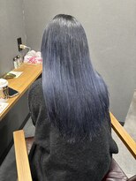 ボアップ 京橋店(boappu)&nbsp;#ブルーブラック#ネイビー#青髪#ロングヘア#エクステ